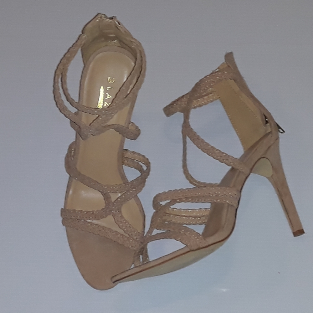 Nude sandle heel size 9 women shoes